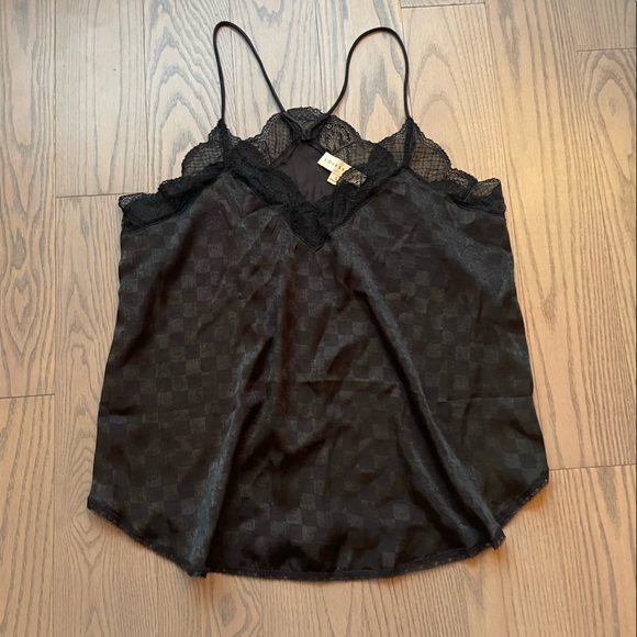 BNWOT Black satin lace trim cami - Picture 1 of 3